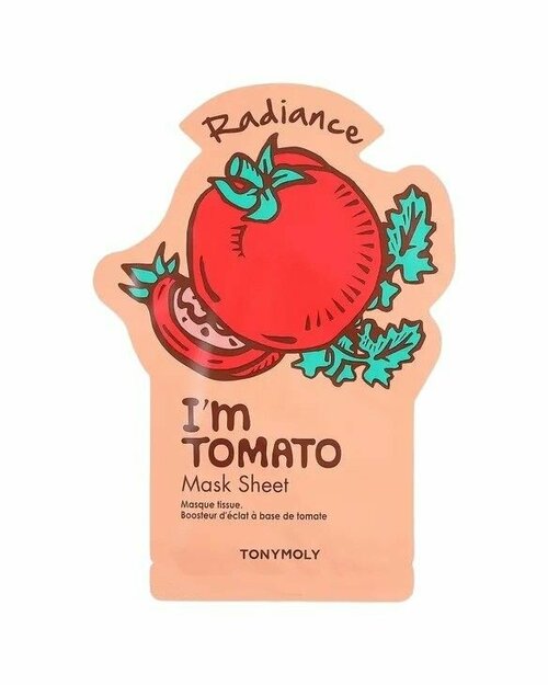 TONYMOLY Тканевая маска для сияния кожи с экстрактом томата I AM TOMATO MASK SKIN GLOW, 5 шт*21 мл