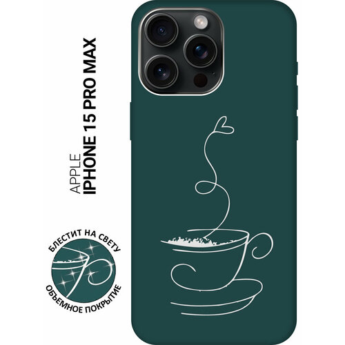 Силиконовый чехол на Apple iPhone 15 Pro Max / Эпл Айфон 15 Про Макс с рисунком Coffee Love W Soft Touch темно-зеленый силиконовый чехол на apple iphone 15 pro эпл айфон 15 про с рисунком hands w soft touch черный