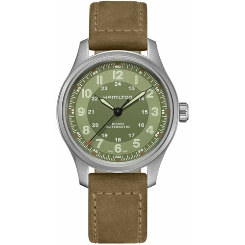 Наручные часы Hamilton Khaki Field H70545560, зеленый, серебряный наручные часы hamilton khaki field h64455533 черный серебряный