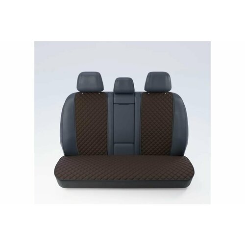 Автомобильные накидки из алькантары для заднего ряда DuffCar, темно-коричневый комплект 23-2471-55