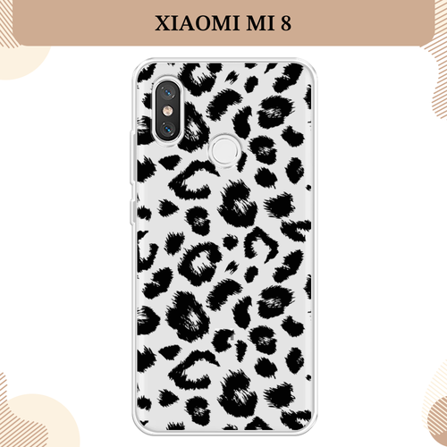 Силиконовый чехол Окрас леопарда фон на Xiaomi Mi 8 / Сяоми Mi 8, прозрачный