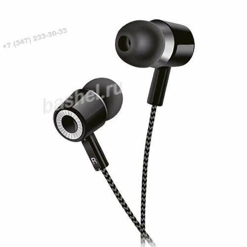 Наушники вставные Perfeo MILD чёрные чёрно-серый тканевый провод электротовар 880₽