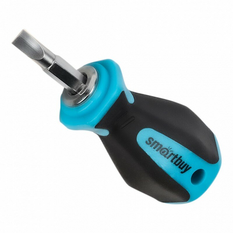 фото Двусторонняя отвертка с переставной битой PH2, SL6, 38 мм, резин. рукоятка, Smartbuy tools, цена за 1 шт