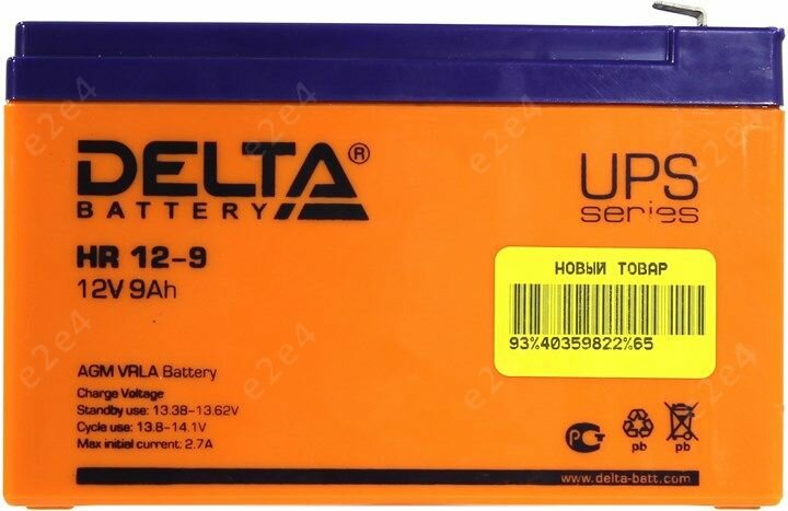 Аккумуляторная батарея DELTA Battery HR 12-9 12В 9 А·ч - фото №7