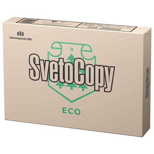 Бумага офисная А4, 80 г/м2, 500 л, SVETOCOPY ECO, белизна 60%, Россия упаковка 5 шт.