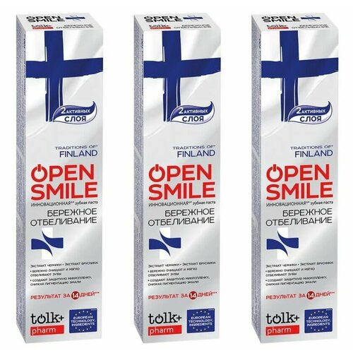 TOLK Зубная паста, Традиции Финляндии, Бережное отбеливание, 100 гр, 3 шт
