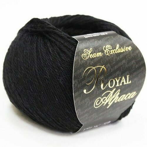 Пряжа Seam ROYAL ALPACA 02 черный (5 мотков) торт royal baker роял микадо 350 г