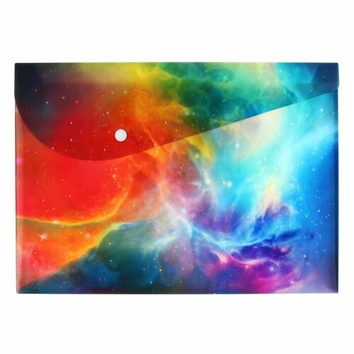 Папка-конверт на кнопке А4 350 мкр 3D Вселенная 257₽