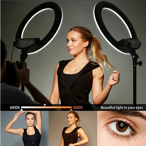 Кольцевая светодиодная лампа RL-21 пультом для селфи сумкой для переноски и штативом для блогера 614000₽