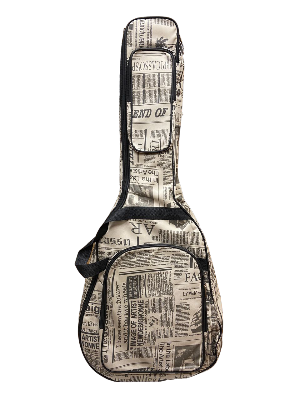 Чехол утепленный для классической и акустической гитары 41 дюйм Newspaper с ручкой и двумя карманами