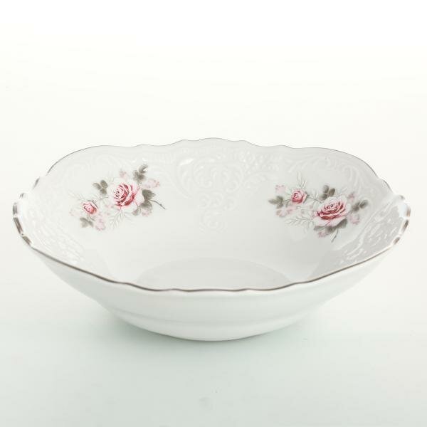 Салатник круглый 16 см декор бледные розы Thun 1794 - фото №3