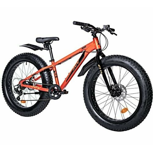 Велосипед NOVATRACK FATBIKE 24 SUV алюминиевая рама 13, темно-красный, 7-скоростей, TY200/TS38, дисковые тормоза STG