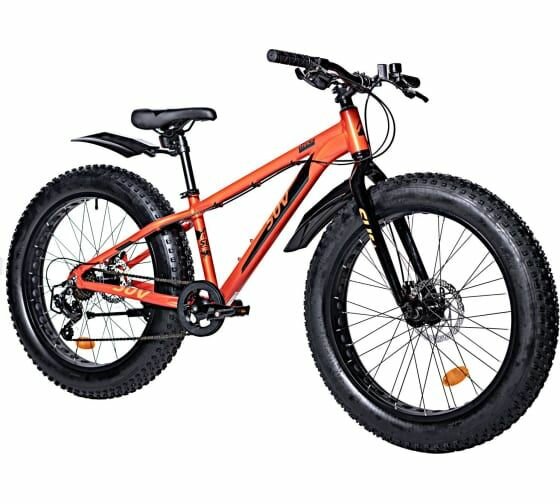 Велосипед NOVATRACK FATBIKE 24" SUV алюминиевая рама 13, темно-красный, 7-скоростей, TY200/TS38, дисковые тормоза STG