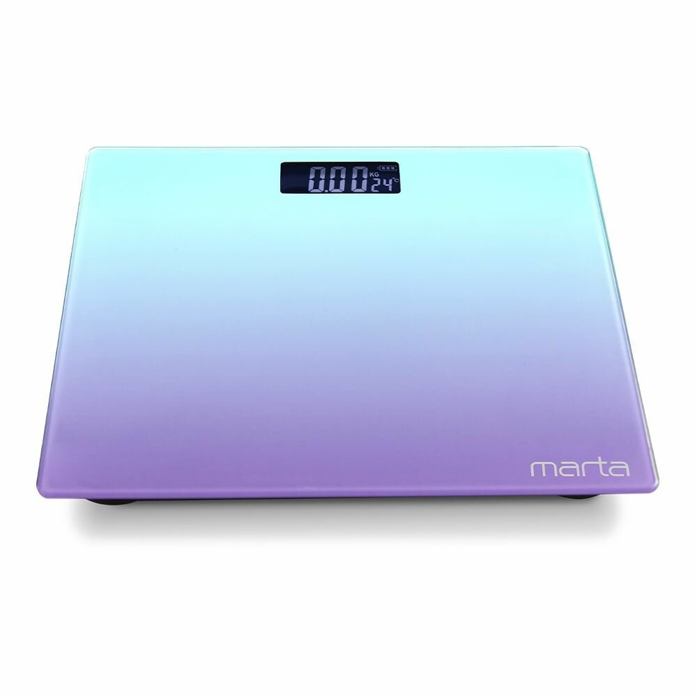 MARTA MT-SC1691 лилово-бирюзовый LCD весы напольные диагностические, умные с Bluetooth - фотография № 8