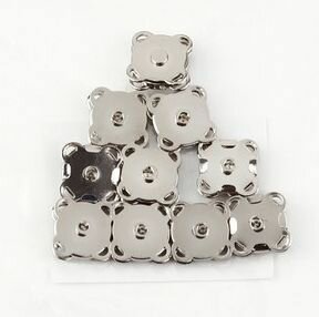 Магнитные кнопки для сумок и одежды пришивные - 10 мм - 10 штук - цвет серебро