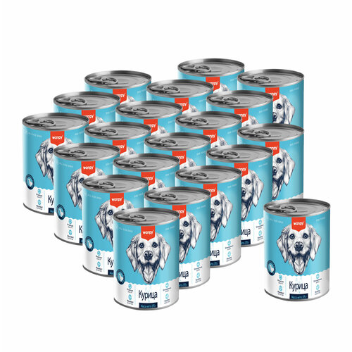 Wanpy Dog Консервы для собак из курицы, 375 г х 20 шт.