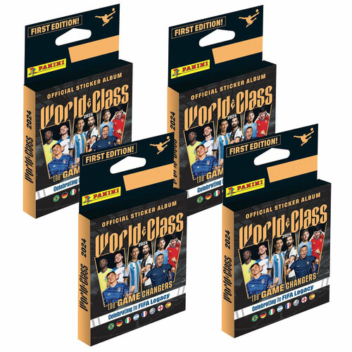 Panini набор из 4-х блистеров FIFA WORLD CLASS картонной упаковке 20 пакетиков 100 наклеек / Ворд Класс