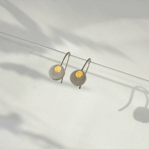 Серьги Медведик Арт, дерево, желтый