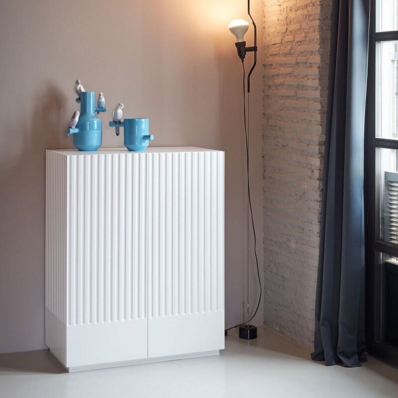 фото Комод Дори-1 Белый 92x46x120 двухдверный с 2 ящиками