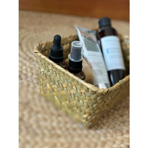 Корзина для хранения соломенная с железным каркасом 21*15*10 см Sea Home