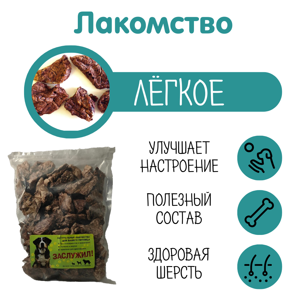 Лакомства для собак "Легкое говяжье" 150гр.