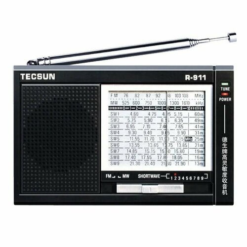 Портативный Всеволновый Мини Радиоприемник Tecsun R-911 Диапазоны FM MW SW Питание от Батареек 2AA 235000₽