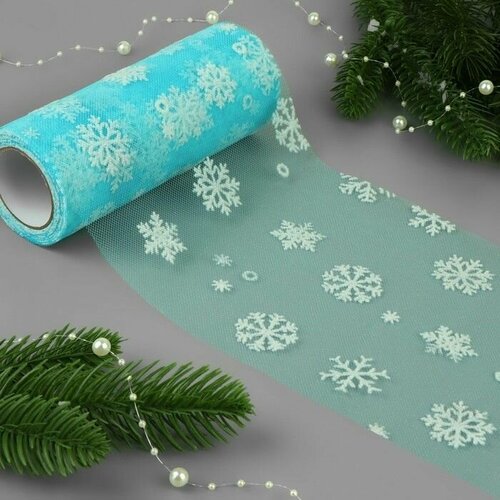 Фатин со снежинками 15 см 11 1 гкв м 91 05 м цвет голубой 20 670₽