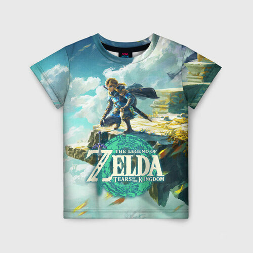 Детская футболка 3D The Legend of Zelda: Tears of the Kingdom Линк, 134 см, белый