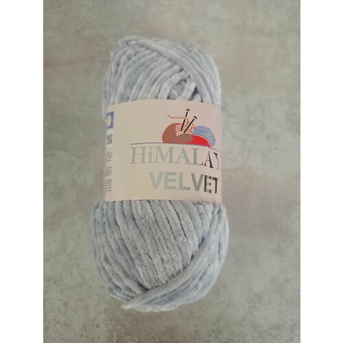 Плюшевая пряжа Himalaya Velvet серый 90025, 1 шт