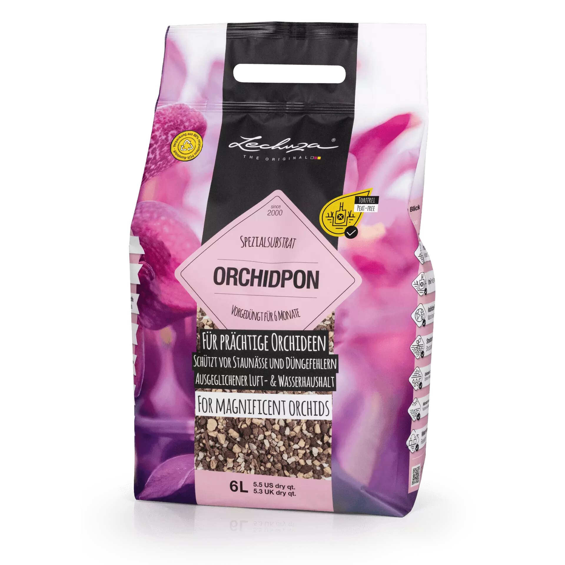 Субстрат Lechuza Orchidpon белый/коричневый, 6 л, 6 кг - фото №7
