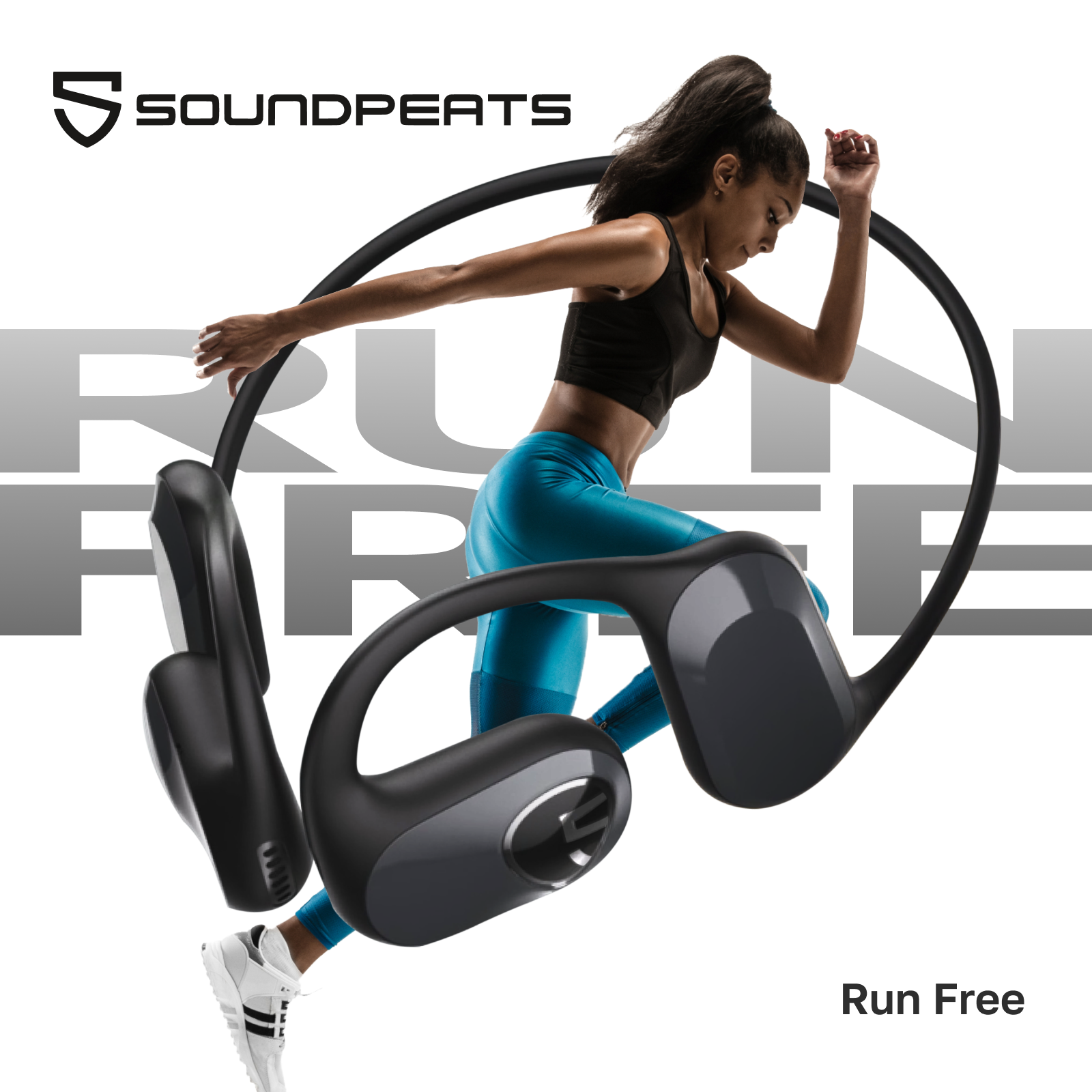 Наушники беспроводные, SoundPeats RunFree, черные