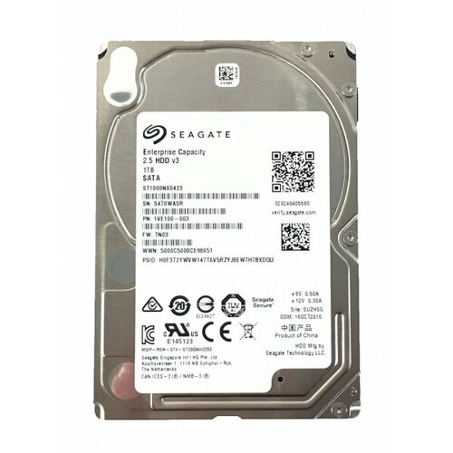 Жесткий диск Seagate 1VE100 1Tb 7200 SATAIII 25 HDD 19190₽