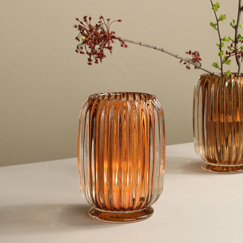 EDG Стеклянный подсвечник Rozemari 12 см каштановый 105856,95