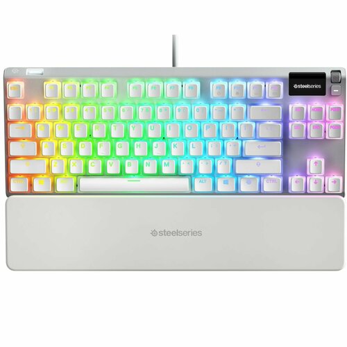 Игровая клавиатура SteelSeries Apex 7 TKL Ghost Red Linear g mky 173 dmg shoko taro wob keycaps cherry profile double shot thick pbt keycaps abs font for mx switch mechanical keyboard