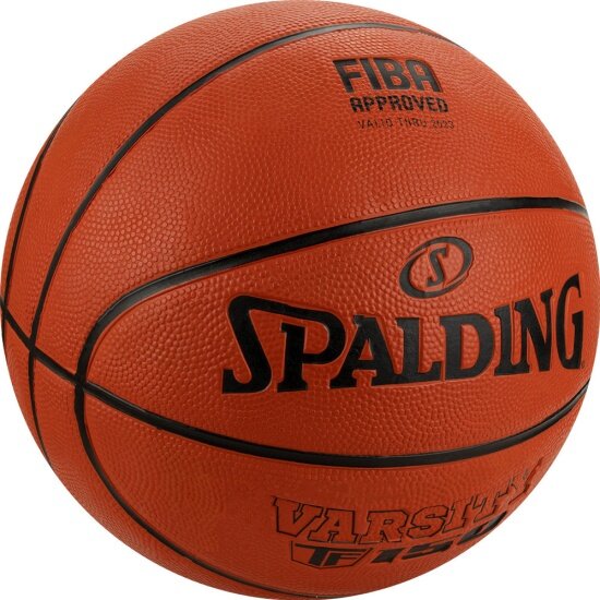 Мяч баскетбольный Spalding Varsity TF-150 Logo FIBA 84422Z_6, размер 6, резина, коричнево-черный