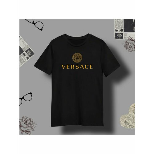 Футболка логотип gianni versace, размер XS, черный