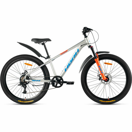 Велосипед горный HORH ROHAN RHD 26 2024 хардтейл детский для мальчиков алюминиевая рама 7 скоростей дисковые механические тормоза цвет Grey-Blue-Orange серыйсинийоранжевый цвет размер рамы 135 для роста 150-160 см 34563₽