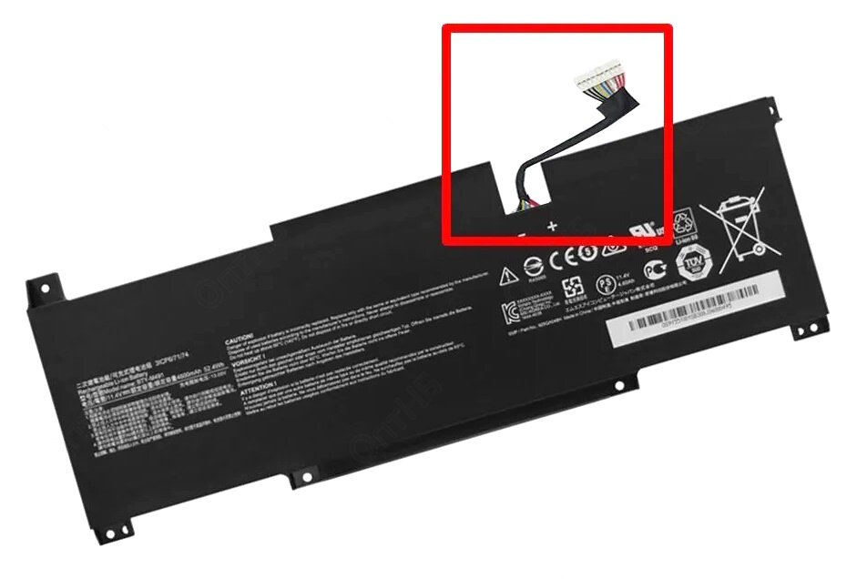 Аккумулятор для MSI (BTY-M491) Modern 15 A10M, 52.4Wh, 4600mAh, 11.4V, white connector