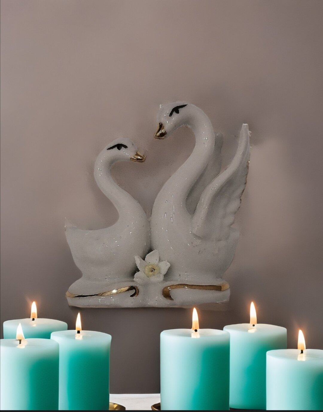Cувенир керамика "Два лебедя - Большой любви" 7.5х7х4.5 см