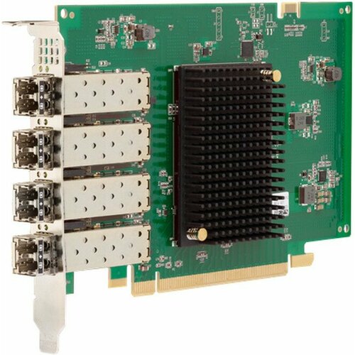 Сетевой адаптер Broadcom Emulex LPe35004-M2 Gen 7 (32GFC), 4-port, 32Gb/s, PCIe Gen3 x16, LC MMF 100m, трансиверы установлены, Not upgradabl h3c lsum1tgs24fd8 модуль интерфейса интерфейса интерфейса s9900e 24 sfp lc fd
