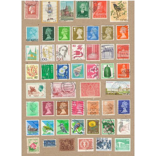 Набор №30 почтовых марок разных стран мира, 51 марка. Гашеные. набор почтовых марок разных стран мира тематика космос 1 30 шт гашёные 1974 1989 г в