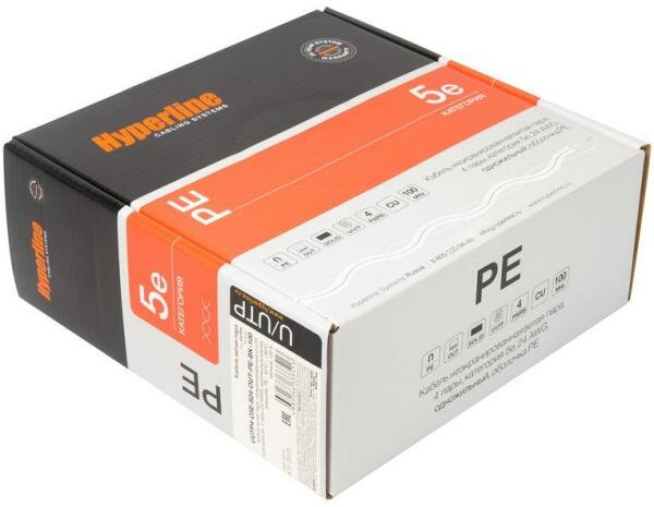 Hyperline UUTP4-C5E-S24-OUT-PE-BK-100 (100 м) Кабель витая пара