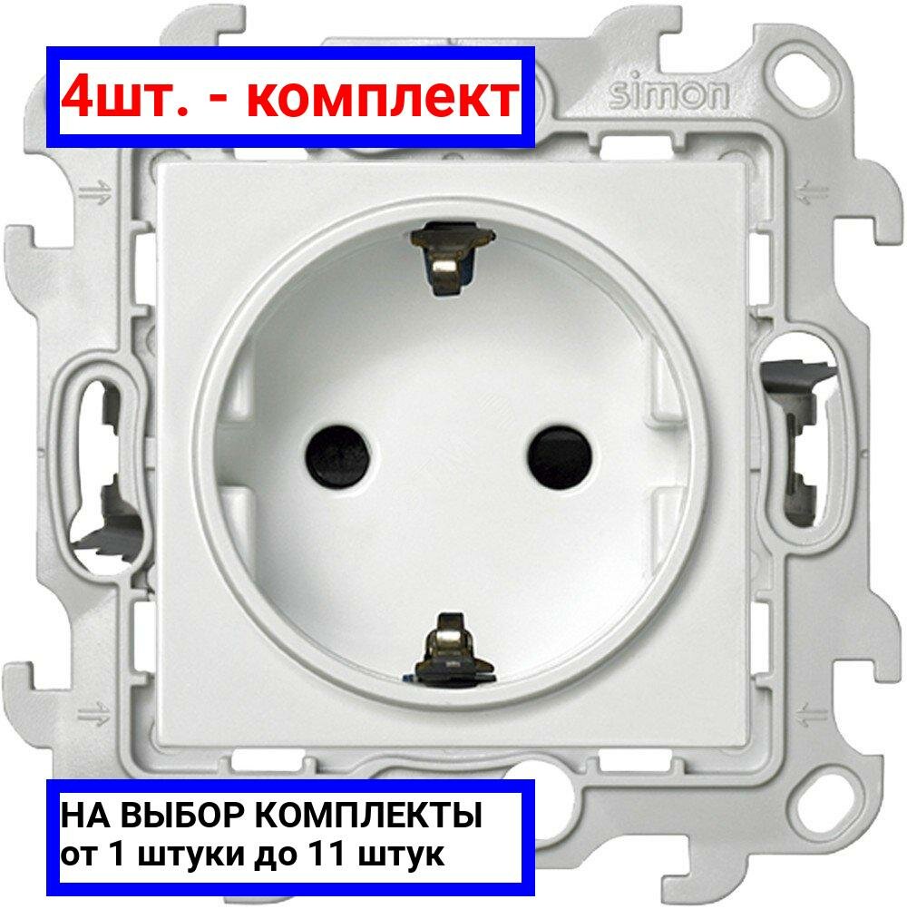 фото Механизм розетки 2К+З с защ. шторками Push&Go Simon24 бел. 2420432-030, 1шт