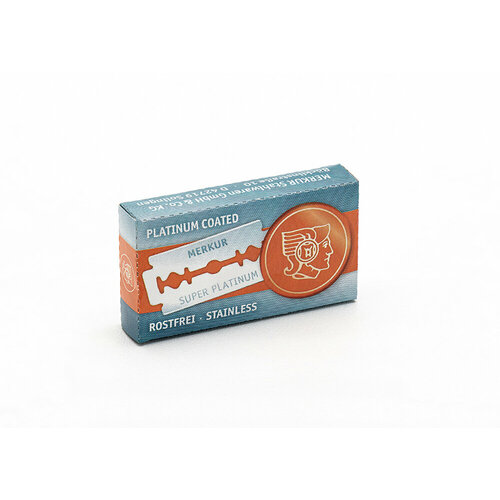 Лезвия для бритья MERKUR SUPER PLATINUM, 10 лезвий в картонной коробке 910010