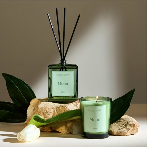Набор ароматический свеча и диффузор Cozy Home Moon 195х45х128 см свежий 2028₽