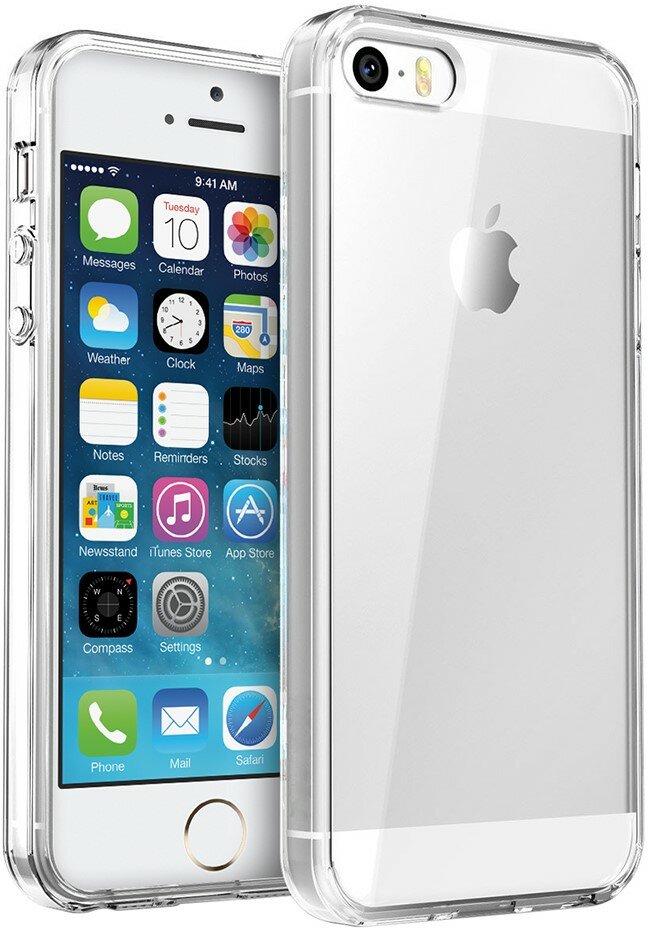 Силиконовый чехол для iPhone 5, 5S, SE / Защитный чехол на Айфон 5, 5С и СЕ / Прозрачный