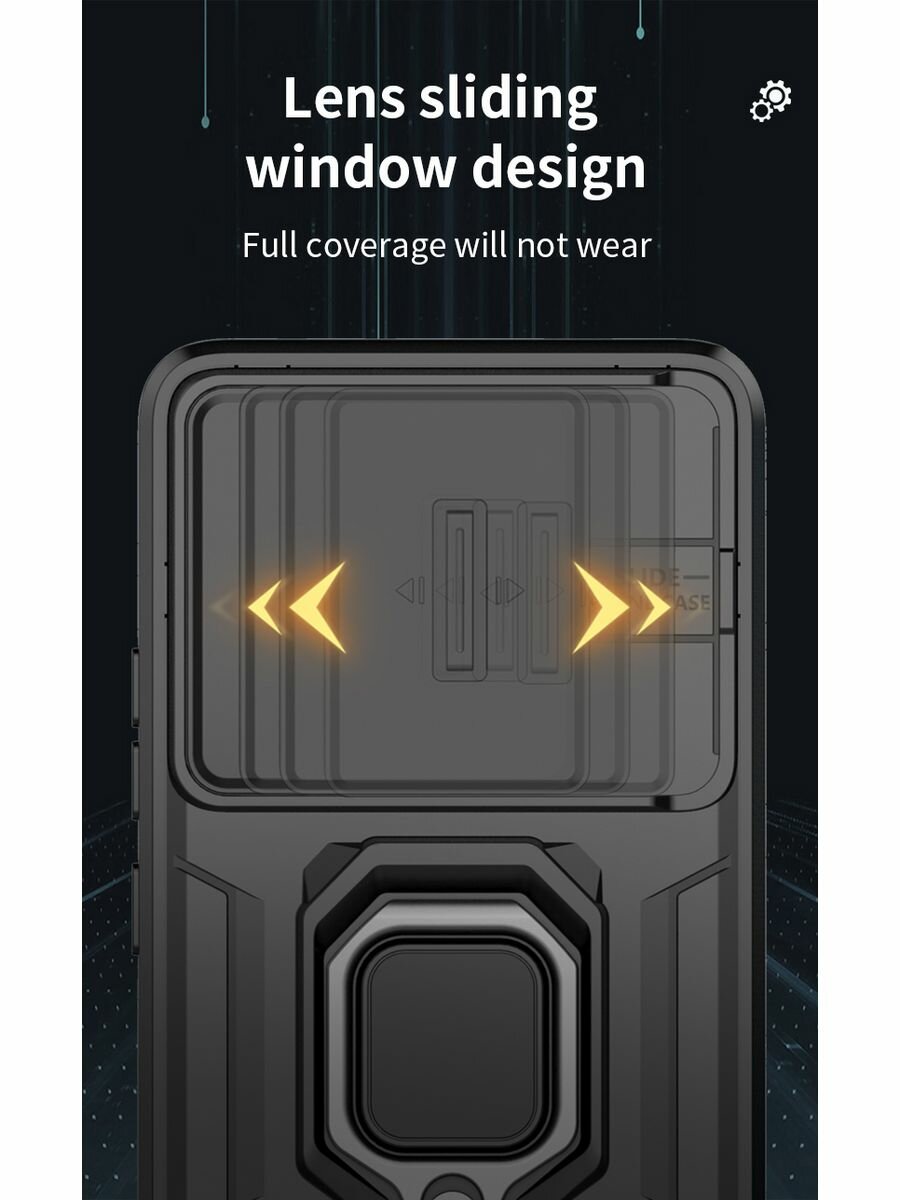 Чехол Окейси, с магнитным кольцом, для Xiaomi POCO X6 Pro, синий — фото 1