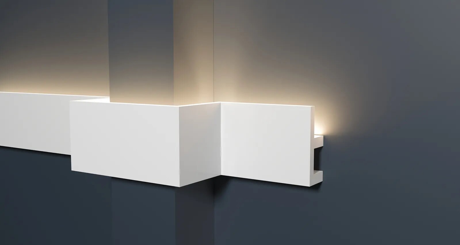 Потолочный плинтус для подсветки DECOR-DIZAYN DD617 из дюрополимера под покраску ударопрочный 2 метра 1 шт.