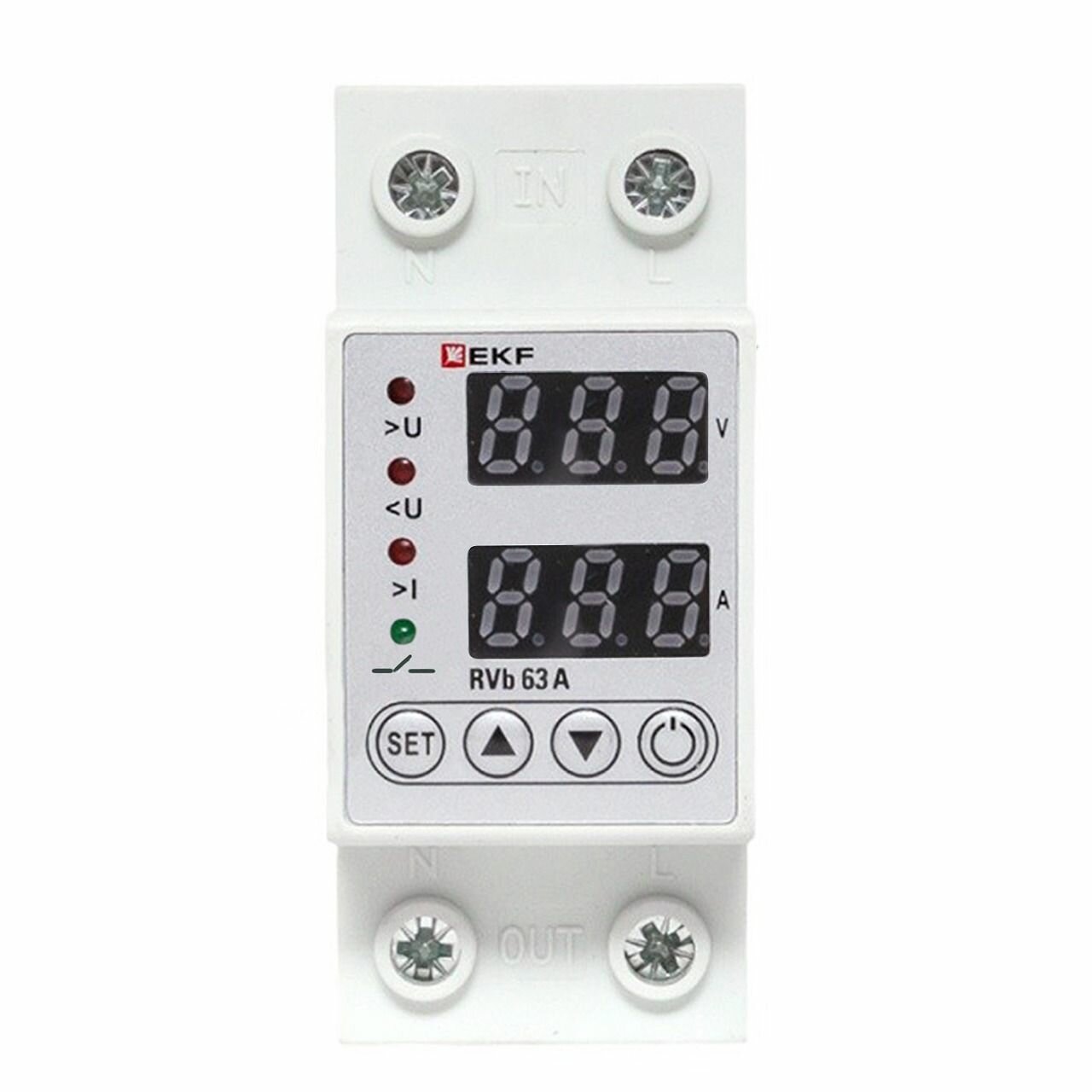 фото Реле напряжения и тока 1ф 63А 2мод RVb ЖКИ EKF