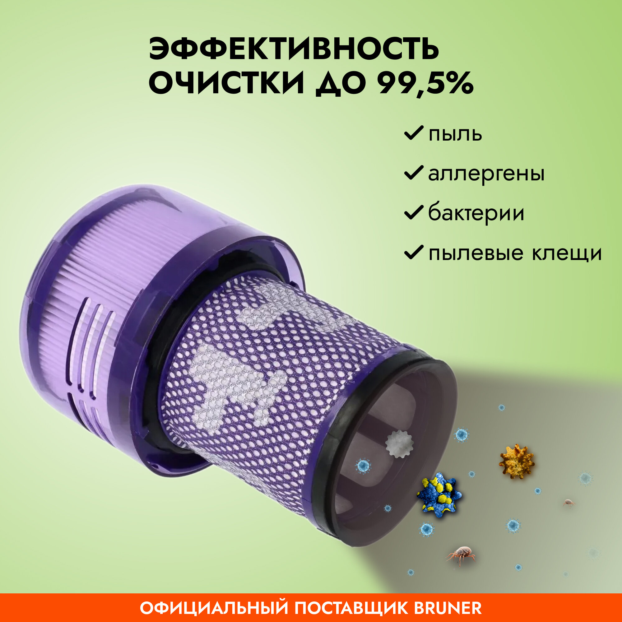 Фильтр HEPA для пылесоса dyson V11, V15, SV14, SV17, SV22 BRUNER (MPVC-3311) — фото 1